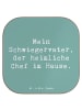 Mr. & Mrs. Panda Glas-Untersetzer Spruch Schwiegervater Chef mit... in Meeresbrise