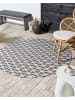 Beliani Outdoorteppich PANAJI in Grau/Weiß - (W) 160 x (L) 160 cm