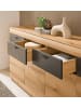 Furn.Design Sideboard in Eiche, grau matt 200 cm, große Kommode mit Soft-Close