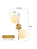 ZMH Wandleuchte in gold 2-flammige E27 Glas Modern