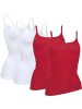 Con-ta Baumwolle, Feinripp Unterhemd 4er-Pack in weiß/rot