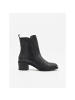 Purapiel Boots Damen-Lederstiefeletten mit Absatz, in Schwarz
