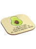 Mr. & Mrs. Panda Tischuntersetzer Avocado Kern mit Spruch in Gelb Pastell