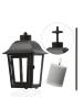 MARELIDA Laterne mit weißer Mini LED Kerze Grablaterne H: 51cm in schwarz