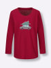Comtessa Schlafanzugshirt in rot-anthrazit