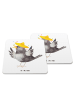 Mr. & Mrs. Panda Bierdeckel Rabe Sombrero ohne Spruch in Weiß