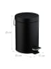 relaxdays Kosmetikeimer in Schwarz - 3 Liter