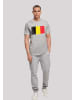 F4NT4STIC T-Shirt Belgien Flagge Belgium in grau meliert