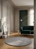 KADIMA DESIGN Hochflorteppich 3D Bögen Boho Waschbar Wohnzimmer in Silber