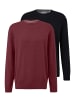 S. Oliver Pullover Basic in Dunkelrot / schwarz