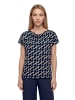 Betty Barclay Printshirt mit Wasserfallausschnitt in Dark Blue/Brown