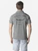 KOROSHI Herren polo mit kurzem arm aus piquÃ© mit print in grau