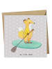 Mr. & Mrs. Panda Grußkarte Fuchs Stand Up Paddling ohne Spruch in Grau Pastell