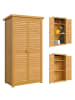 Outsunny Gartenschrank,87cm x 46,5cm x 160cm,natur