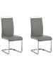 Beliani 2er-Set Esszimmerstuhl GREEDIN in Grau/Silber
