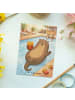 Mr. & Mrs. Panda Postkarte Otter Schwimmbad Pommes Design ohne S... in Weiß
