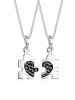 Elli Halskette 925 Sterling Silber Puzzleteile in Schwarz