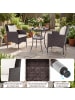 COSTWAY 3 tlg. Gartenmöbel Set Polyrattan mit Kissen in Weiß