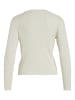 Vila Gerippter Longsleeve Pullover Feinstrick Sweater Shirt VIABELLA in Weiß