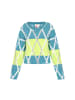 IZIA Sweater in turquoise lime