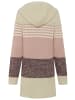 Laura Scott Kapuzenstrickjacke in beige rosa gestreift