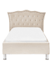 Beliani 2-tlg Einzelbett METZ in Beige/Silber
