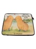 Mr. & Mrs. Panda Hülle Laptop Capybara Liebe Design mit Spruch in Weiß