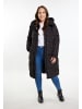 Albee Women Plus Size Steppmantel in Schwarz
