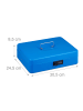 relaxdays Geldkassette in Blau - (B)30,5 x (H)8,5 x (T)24,5 cm