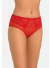 Teyli Hohe Taille Slip mit floraler Spitze Vida in rot