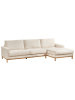 Beliani Ecksofa SIGGARD in Weiß/Braun - (W) 296 x (H) 82 x (L) 163 cm
