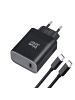 BlueStar Reiseladegerät Typ C + Kabel Typ C auf Typ C PD QC4.0 3A 45W in Schwarz