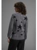 Laura Scott Rundhalspullover in grau sterne