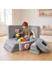 relaxdays 18tlg. Kinder-Spielsofa Set "Velours" in Grau - (B)130 x (H)40 x (T)65 cm