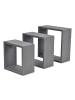 Homea Wandregale, 3er-Set, quadratisch in Anthrazitfarben, (B) 17,5 cm