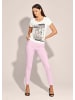 MADELEINE Schlanke Stretch-Hose mit Vichy-Karo in rosa