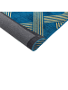 Beliani Kurzflor VEKSE in Blau/Gold - (W) 140 x (H) 1.2 x (L) 200 cm