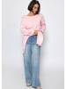 SASSYCLASSY Oversize Baumwoll-Pullover mit Rückennaht in Rosa