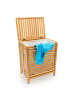 relaxdays Wäschetruhe in Natur - (B)50,5 x (H)60 x (T)35,5 cm