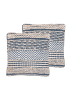 Beliani 2er-Set Dekokissen DEWBERRY in Blau/Beige