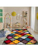 KADIMA DESIGN Teppich Kurzflor Marokkanisches Muster Wohnzimmer schmutzabweisend in Mehrfarbig