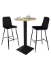 58 aufm Kessel TRESENTISCH rund Eleanore 70 cm schwarz matt/eiche sägerau