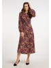Usha Damen Maxikleid Mit Blumenprint in Schwarz Mehrfarbig