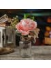 MARELIDA Kunstblumenstrauß Pfingstrose und Hortensie in Mini Glasvase in rosa