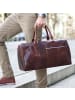 SID & VAIN Leder-Reisetasche echt Leder Weekender groß | Ledertasche braun SEATTLE in braun