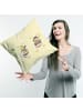 Mr. & Mrs. Panda kuschelkissen 40x40 Hummeln Kleeblatt ohne Spruch in Gelb Pastell