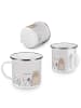 Mr. & Mrs. Panda Camping Emaille Tasse Otter Stein ohne Spruch in Grau Pastell