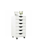 relaxdays Rollcontainer in Weiß - (B)40 x (H)78 x (T)40 cm