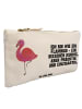 Mr. & Mrs. Panda Pouch Flamingo Classic mit Spruch in Weiß