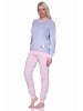 NORMANN Frottee Pyjama langarm Bündchen und Pinguin Stickerei - 71537 in Grau